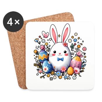Osterhase - Untersetzer (4er-Set) - Weiß - Vorne