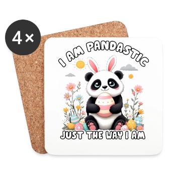 Je suis Pandastic tel que je suis - Dessous de verre (lot de 4) - blanc - Devant