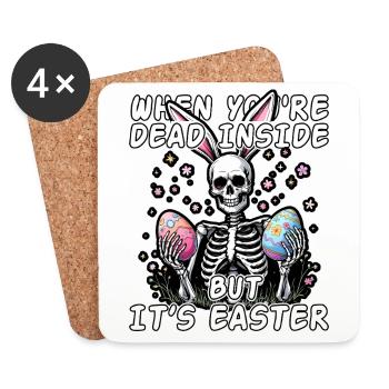 Wenn du innerlich tot bist, aber Ostern ist - Untersetzer (4er-Set) - Weiß - Vorne