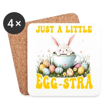 Nur ein bisschen Egg-stra - Untersetzer (4er-Set) - Weiß - Vorne