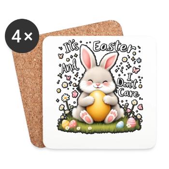 It's Easter and I don't care - Coasters (set of 4) - white - Front