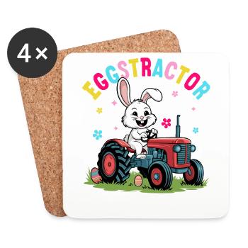 Oeuftracteur - Dessous de verre (lot de 4) - blanc - Devant