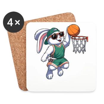 Panier Lapin Pâques - Dessous de verre (lot de 4) - blanc - Devant