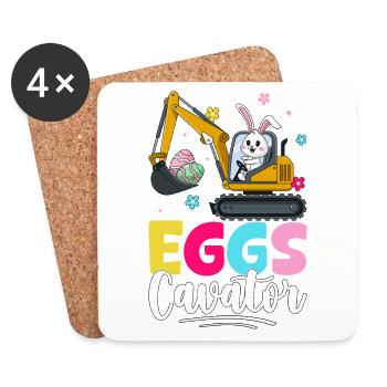 Cavator d’oeufs - Dessous de verre (lot de 4) - blanc - Devant