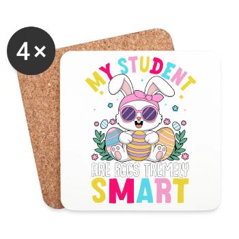 Mes élèves sont des œufs extrêmement intelligents - Dessous de verre (lot de 4) - blanc - Devant