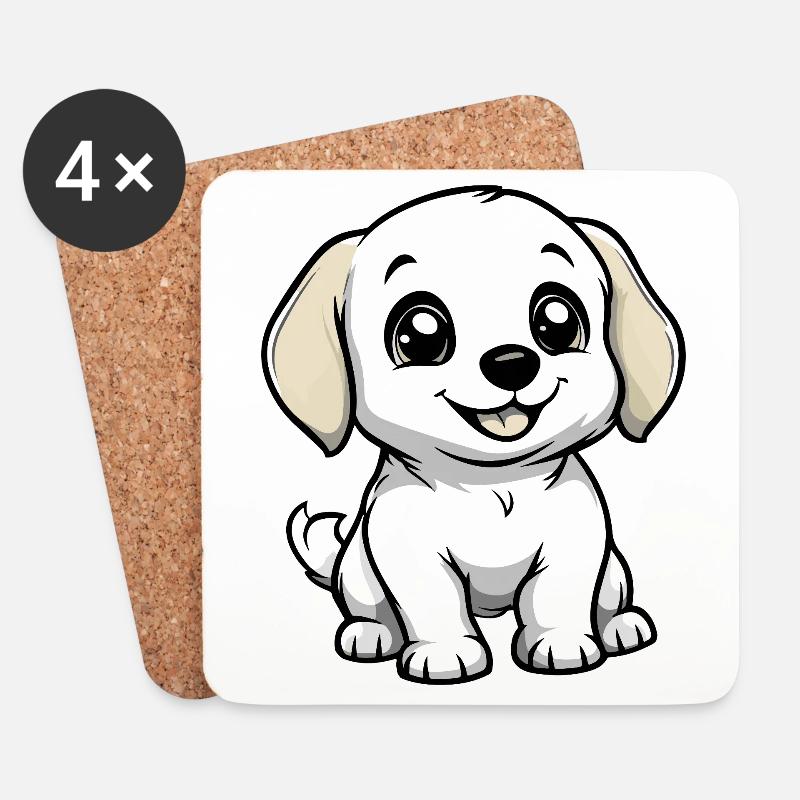 Labrador Hund Niedlich - Untersetzer (4er-Set) - Weiß