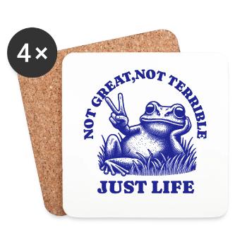 Drôle de dicton de raton laveur – Just Life - Dessous de verre (lot de 4) - blanc - Devant