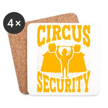 Sécurité du cirque - Dessous de verre (lot de 4) - blanc - Devant