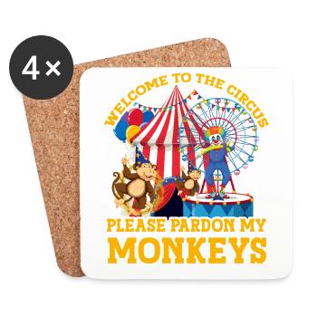 Welcome to the circus please pardon my monkeys - Coasters (set of 4) - white - Front