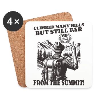 Funny Wanderer Birthday 69 Years - Coasters (set of 4) - white - Front