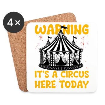 Attention, c’est un cirque ici aujourd’hui - Dessous de verre (lot de 4) - blanc - Devant