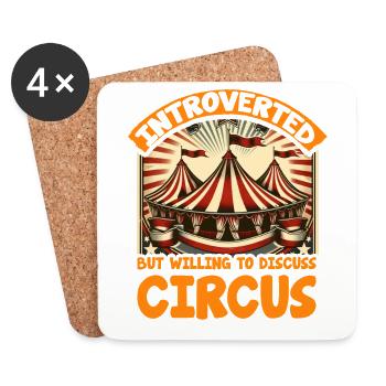Introverti mais prêt à discuter de cirque - Dessous de verre (lot de 4) - blanc - Devant