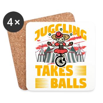 Jonglieren braucht Bälle - Untersetzer (4er-Set) - Weiß - Vorne
