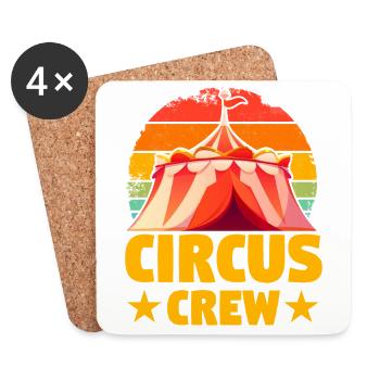 Équipe de cirque - Dessous de verre (lot de 4) - blanc - Devant