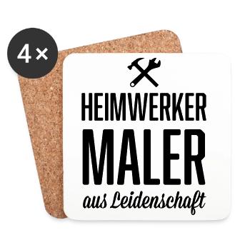 Heimwerker Maler - Untersetzer (4er-Set) - Weiß - Vorne