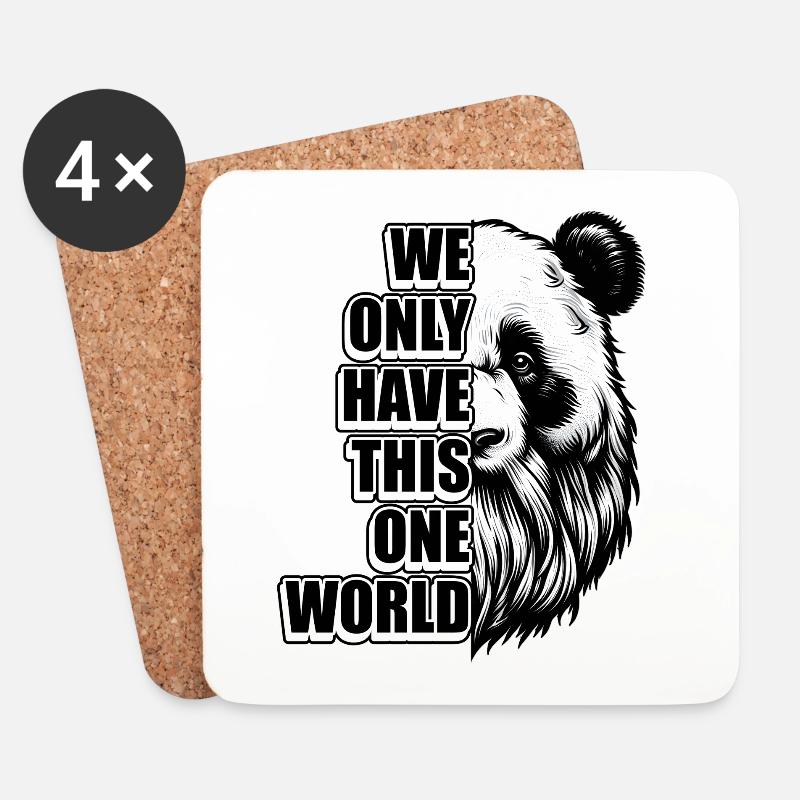 alter Panda mit Bart Panda Spruch Motive - Untersetzer (4er-Set) - Weiß