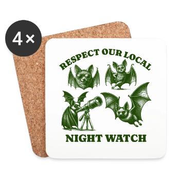 bat Liebe Support Local night watch - Untersetzer (4er-Set) - Weiß - Vorne