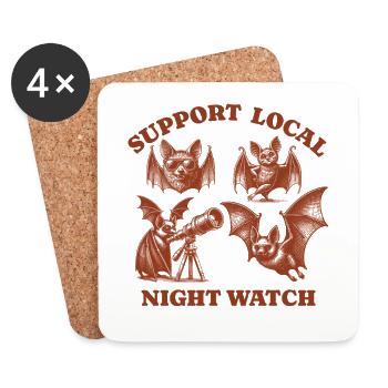 bat Liebe Support Local night watch - Untersetzer (4er-Set) - Weiß - Vorne