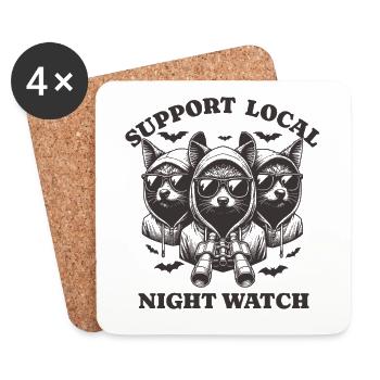 bat Liebe Support Local night watch - Untersetzer (4er-Set) - Weiß - Vorne