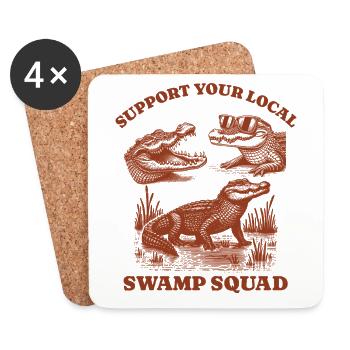 alligator Lovers - Support Local swamp squad - Untersetzer (4er-Set) - Weiß - Vorne