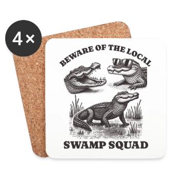 alligator Lovers - Support Local swamp squad - Untersetzer (4er-Set) - Weiß - Vorne