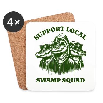 alligator Lovers - Support Local swamp squad - Untersetzer (4er-Set) - Weiß - Vorne