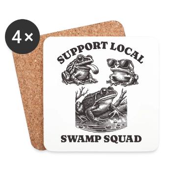 frog Lovers - Support Local swamp squad - Untersetzer (4er-Set) - Weiß - Vorne