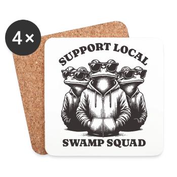 frog Lovers - Support Local swamp squad - Untersetzer (4er-Set) - Weiß - Vorne