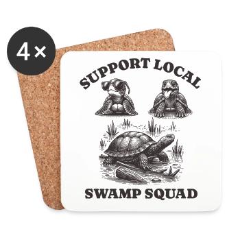 turtle Lovers - Support Local swamp squad - Untersetzer (4er-Set) - Weiß - Vorne