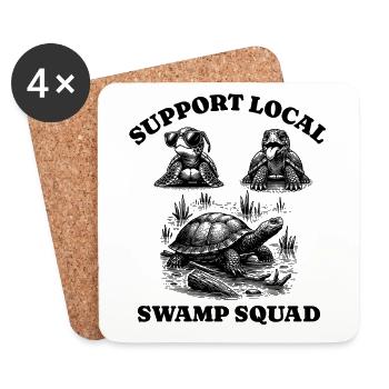 turtle Lovers - Support Local swamp squad - Untersetzer (4er-Set) - Weiß - Vorne