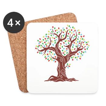 Autism Tree - Coasters (set of 4) - white - Front