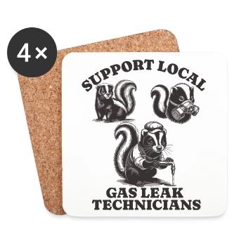skunk Lovers - Support Local gas leak technicians - Coasters (set of 4) - white - Front