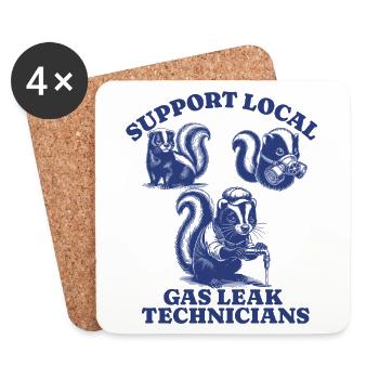 skunk Lovers - Support Local gas leak technicians - Coasters (set of 4) - white - Front