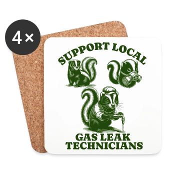 skunk Lovers - Support Local gas leak technicians - Coasters (set of 4) - white - Front