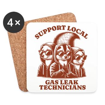 skunk Lovers - Support Local gas leak technicians - Coasters (set of 4) - white - Front