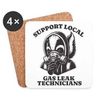 skunk Lovers - Support Local gas leak technicians - Coasters (set of 4) - white - Front
