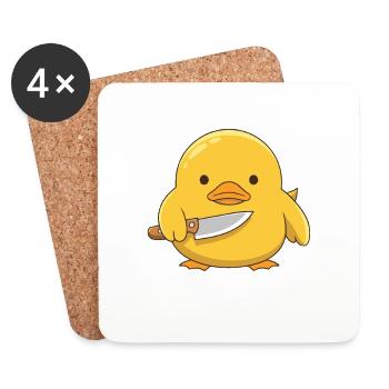 Psychisch Am Ente Lustiger Spruch - Untersetzer (4er-Set) - Weiß - Vorne