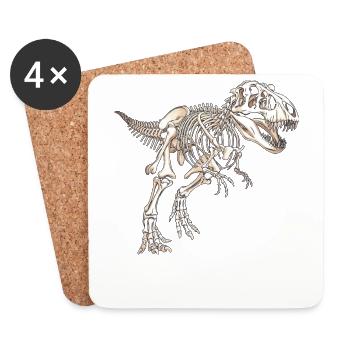 Lustiger T-Rex Tyrannosaurus Rex Dinosaurier Skelett - Untersetzer (4er-Set) - Weiß - Vorne