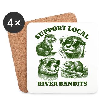 beaver Lovers - Support Local river bandits - Coasters (set of 4) - white - Front
