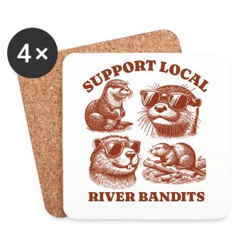 beaver Lovers - Support Local river bandits - Coasters (set of 4) - white - Front