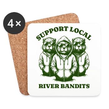 beaver Lovers - Support Local river bandits - Coasters (set of 4) - white - Front