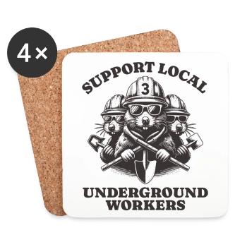 Support Local Underground Workers Lustiges Mole - Coasters (set of 4) - white - Front
