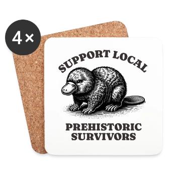 Support Local Prehistoric Survivors Platypus - Untersetzer (4er-Set) - Weiß - Vorne