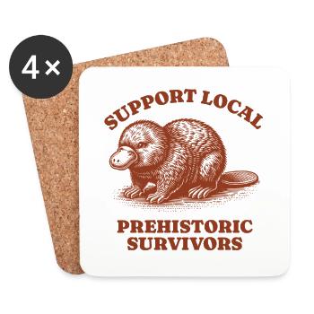 Support Local Prehistoric Survivors Platypus - Untersetzer (4er-Set) - Weiß - Vorne