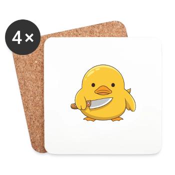Psychisch Am Ente Lustiger Spruch - Untersetzer (4er-Set) - Weiß - Vorne