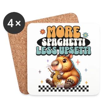 More Spaghetti Less Upsetti - Coasters (set of 4) - white - Front