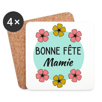 MAMIE. MAMAN. GRAND-MERE. FÊTE DES MÈRES - Dessous de verre (lot de 4) - blanc - Devant