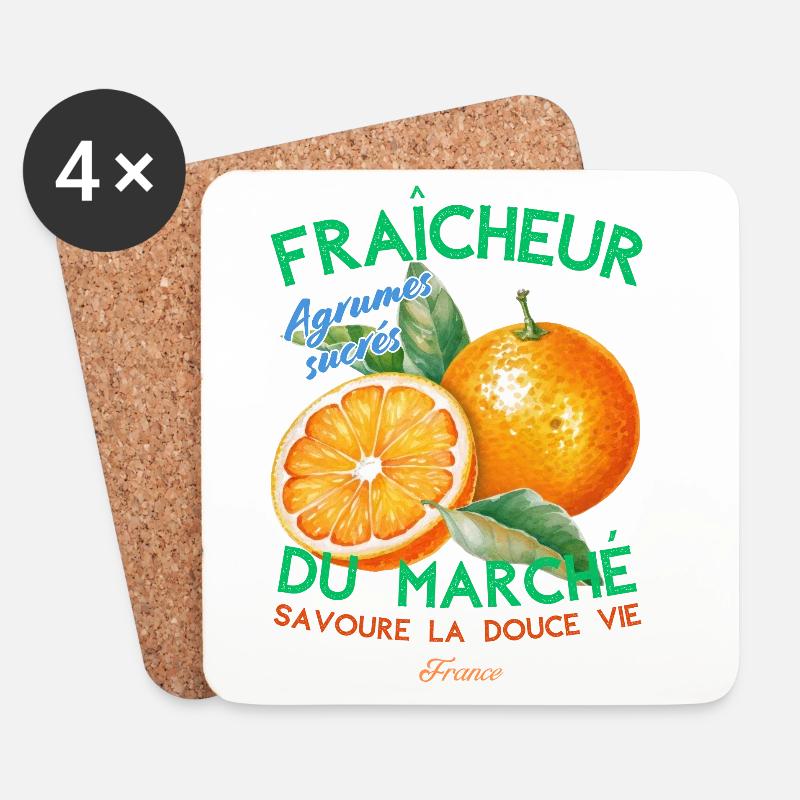 Fraicheur du marché - Coasters (set of 4) - white