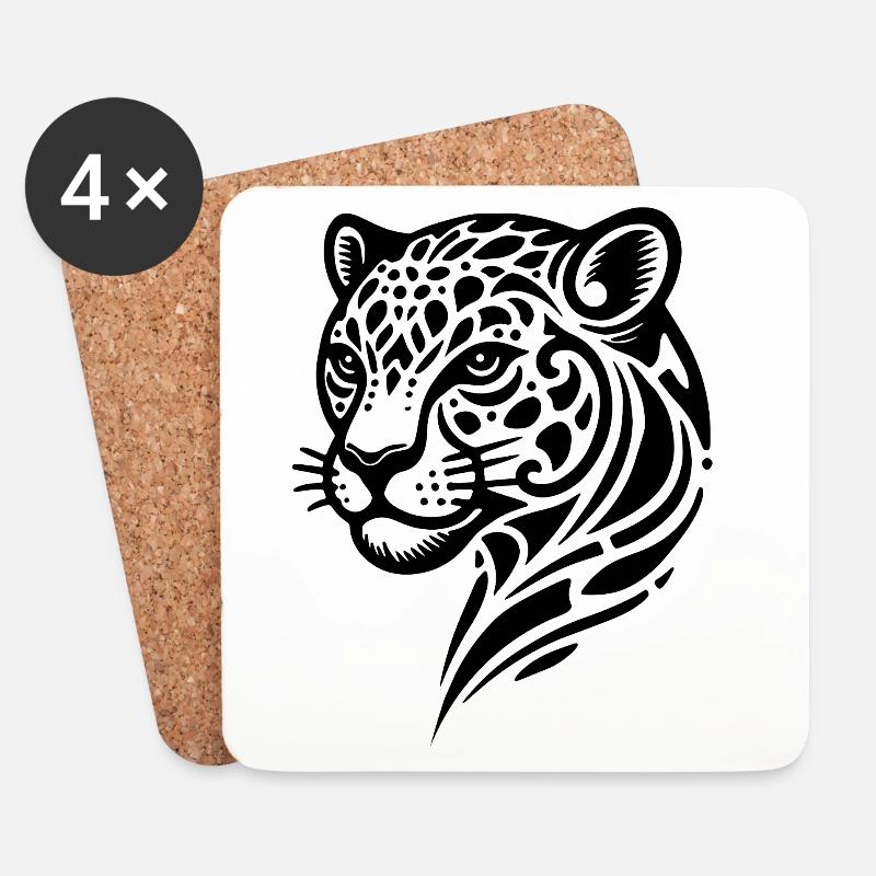 Gepard - Untersetzer (4er-Set) - Weiß