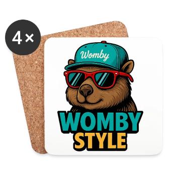 Womby Style Beaver with Sunglasses - Coasters (set of 4) - white - Front